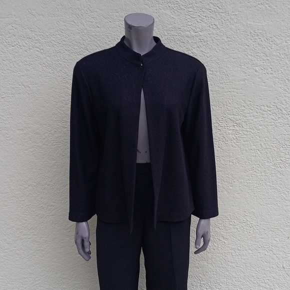 EILEEN FISHER (USA) LADIES PURE WOOL BLACK (1) BUTTON CLOSURE SWEATER-JACKET - Picture 15 of 17